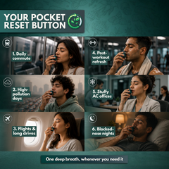 Your pocket reset button - use occasions for Shwas Herbal Inhaler