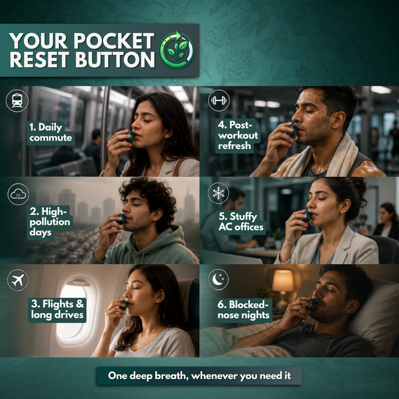 Your pocket reset button - use occasions for Shwas Herbal Inhaler