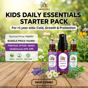 Kids Care Essentials with 3 Pack - Cold Relief + Growing Pains Relief + Mosquito Repellent